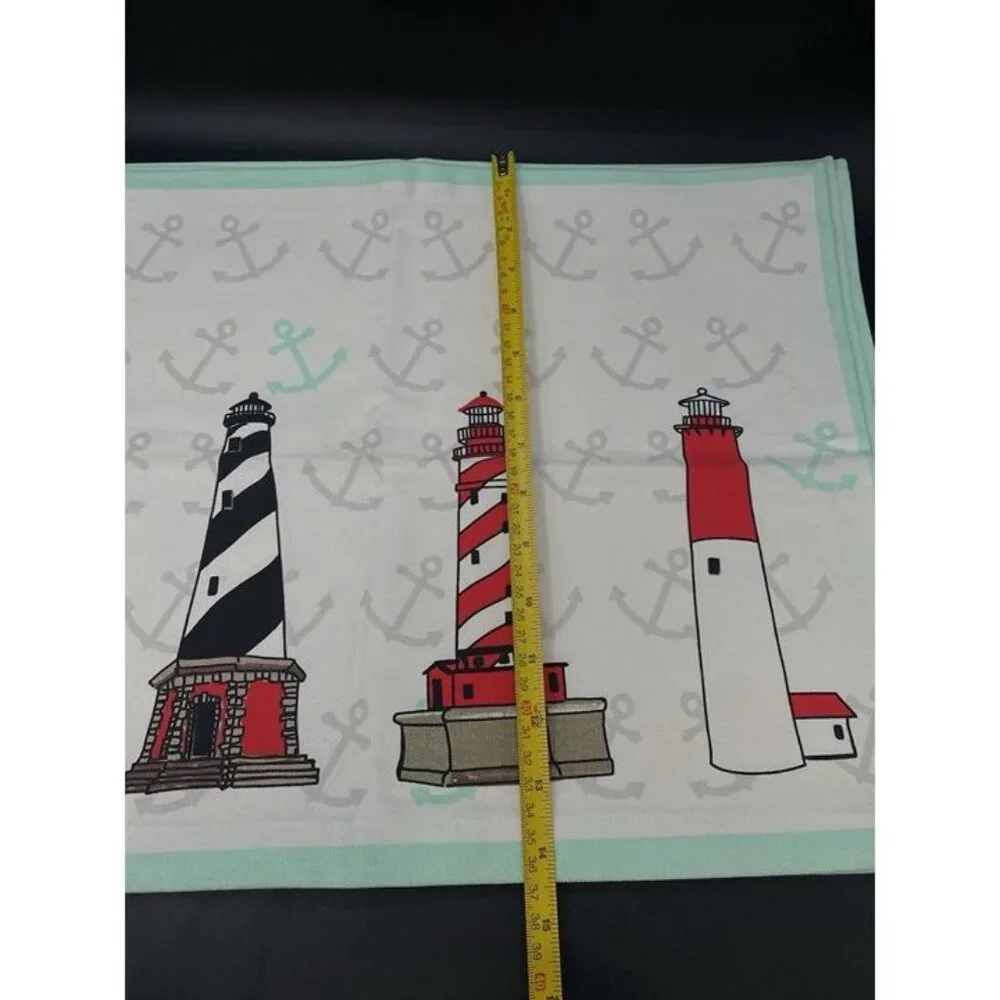 Set of 4 Shard Lighthouse Nautical Cotton Placemats 19.5” x 14.5” Coastal Beach